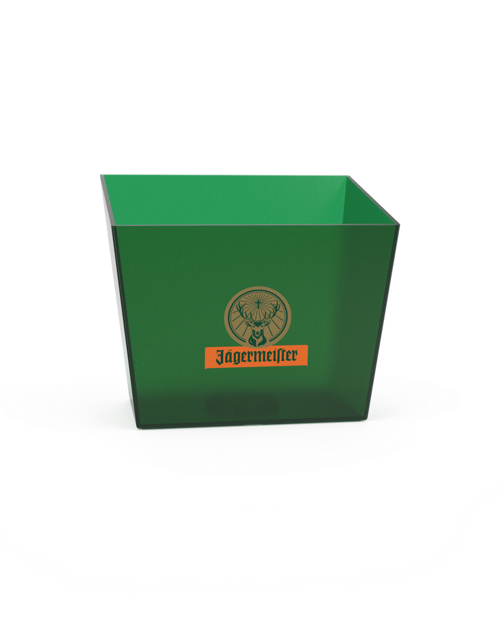 Bottiglia verde per il servizio con logo Jägermeister 