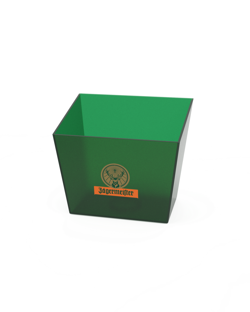 Bottiglia verde per il servizio con logo Jägermeister 