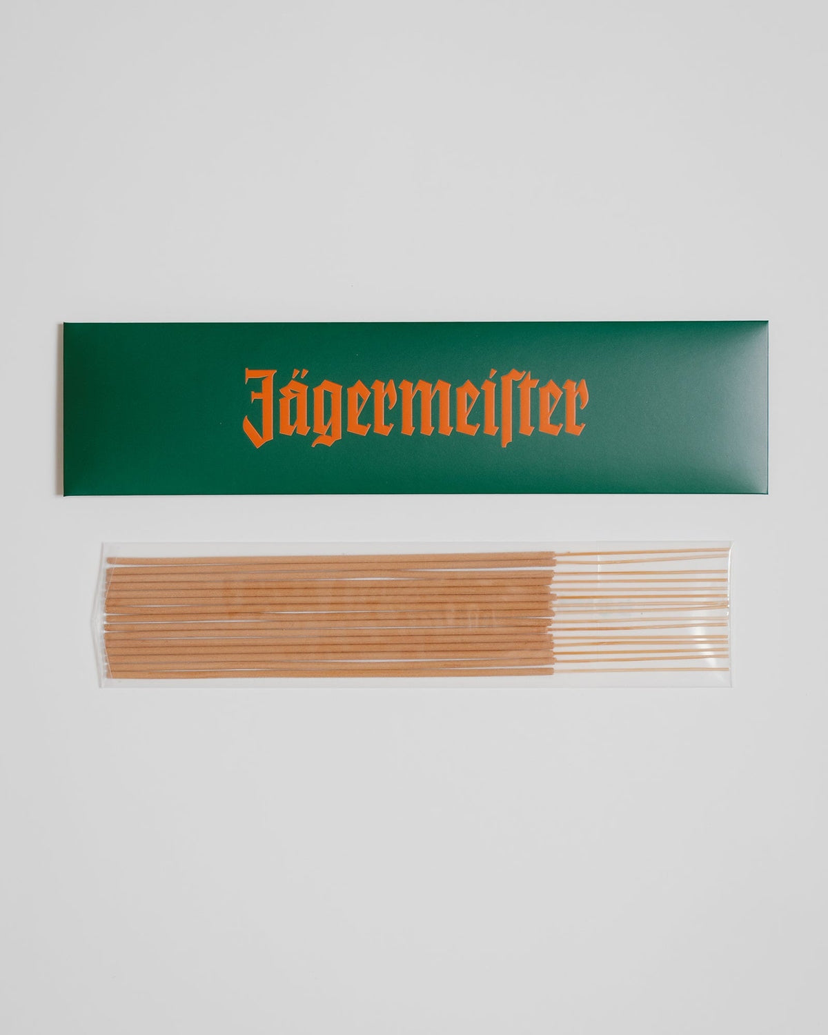 Jägermeister brand packaging with incense sticks 