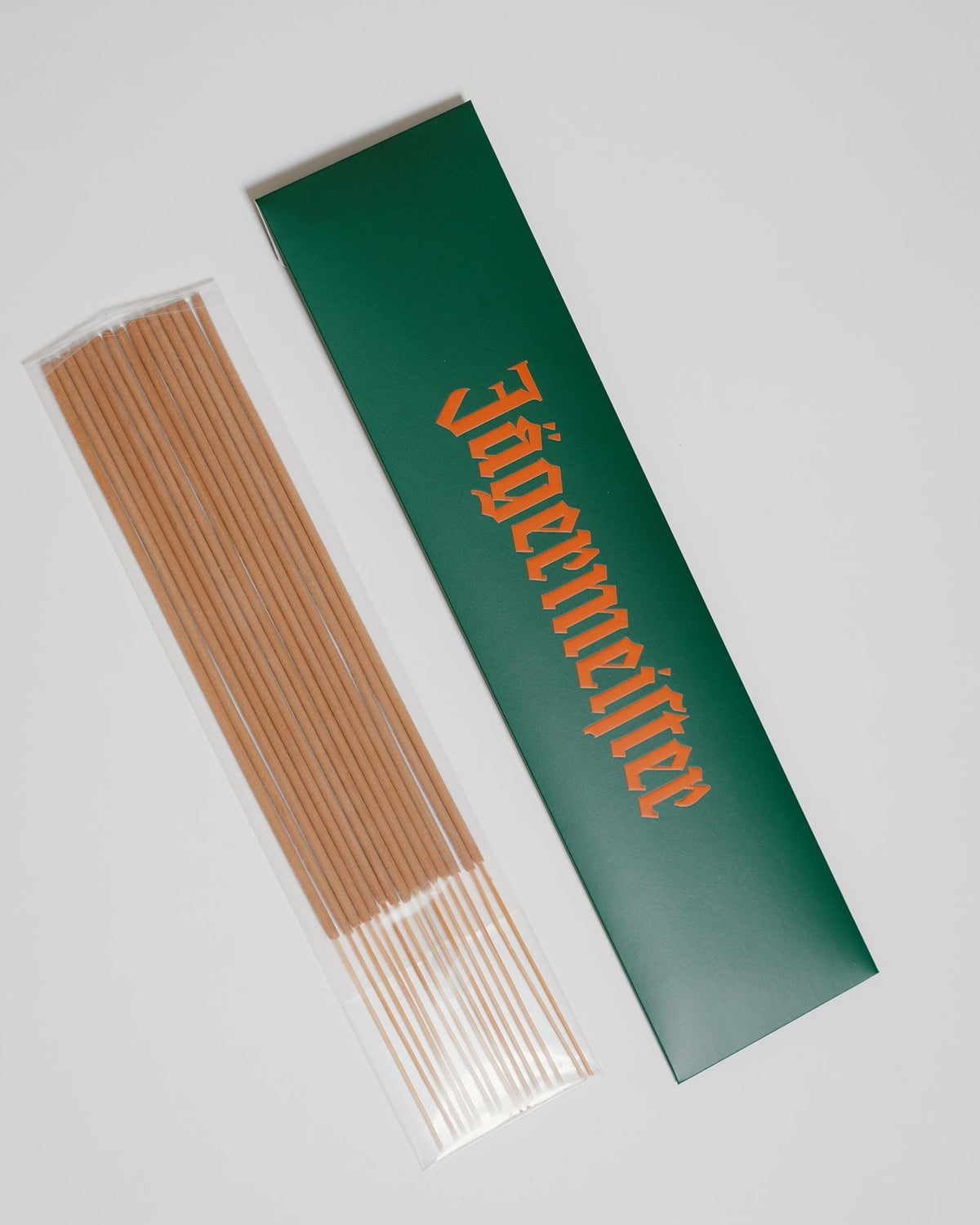 Pack of Jägermeifter incense sticks with green packaging mit wordmark logo