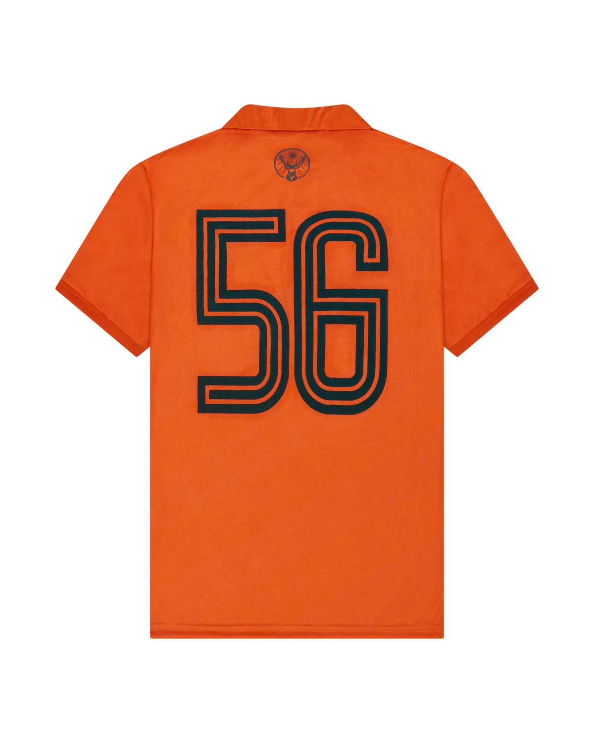 Jersey arancione con numero nero 56 sul retro della jersey.