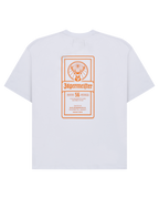 T-shirt bianca con stampa grafica ispirata all’etichetta Jägermeister