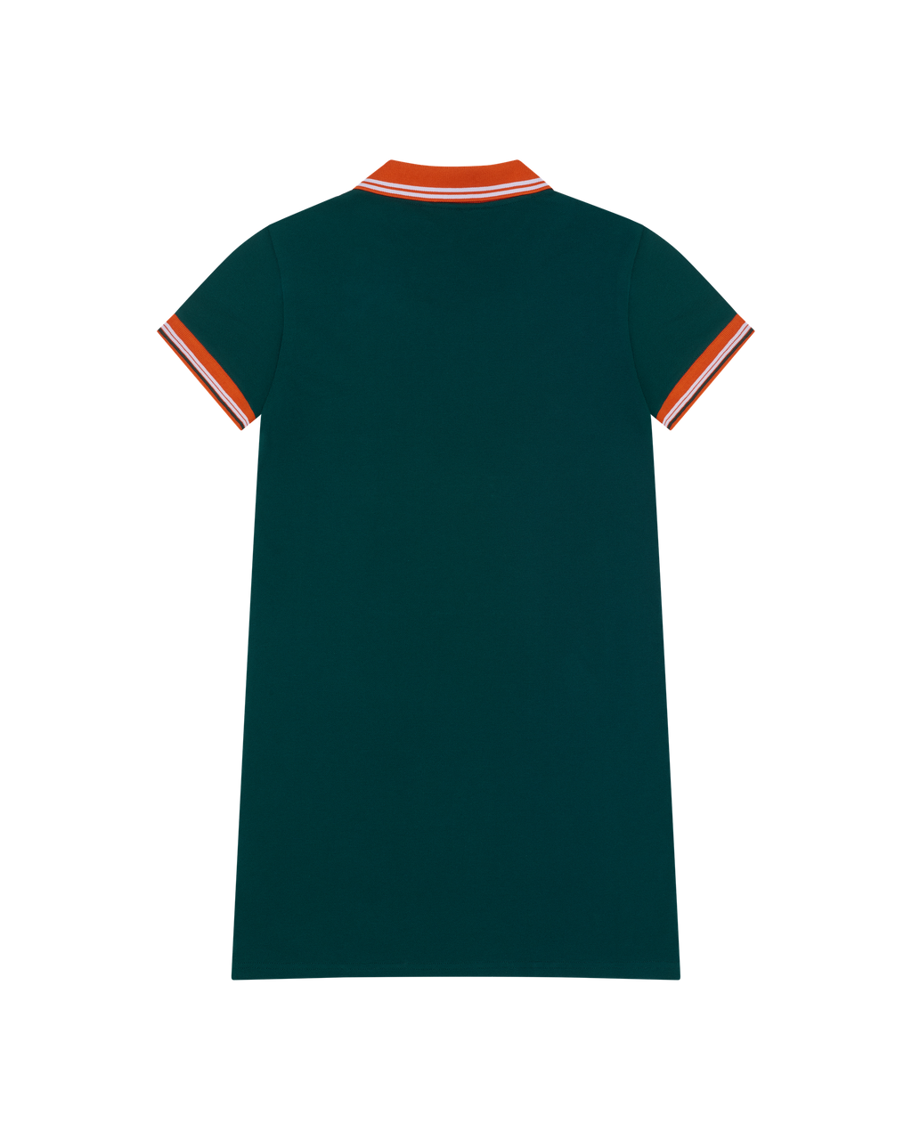 Abito verde con rifiniture arancioni