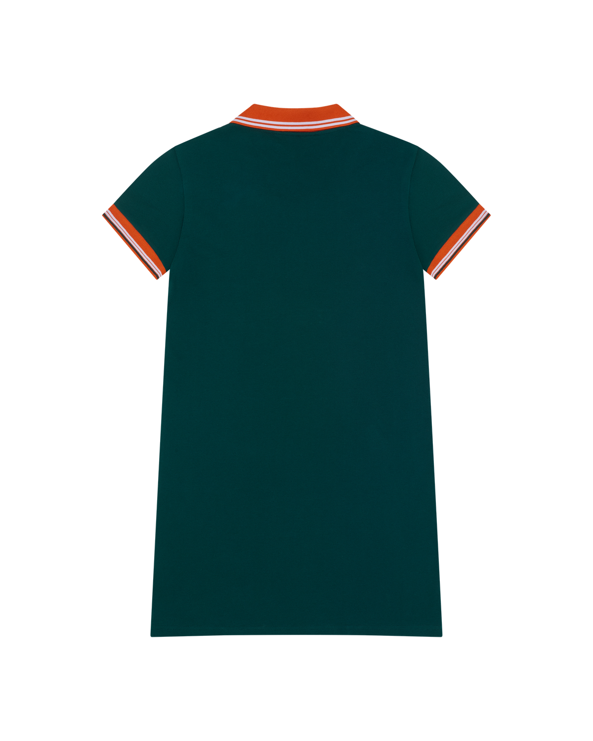 Abito verde con rifiniture arancioni