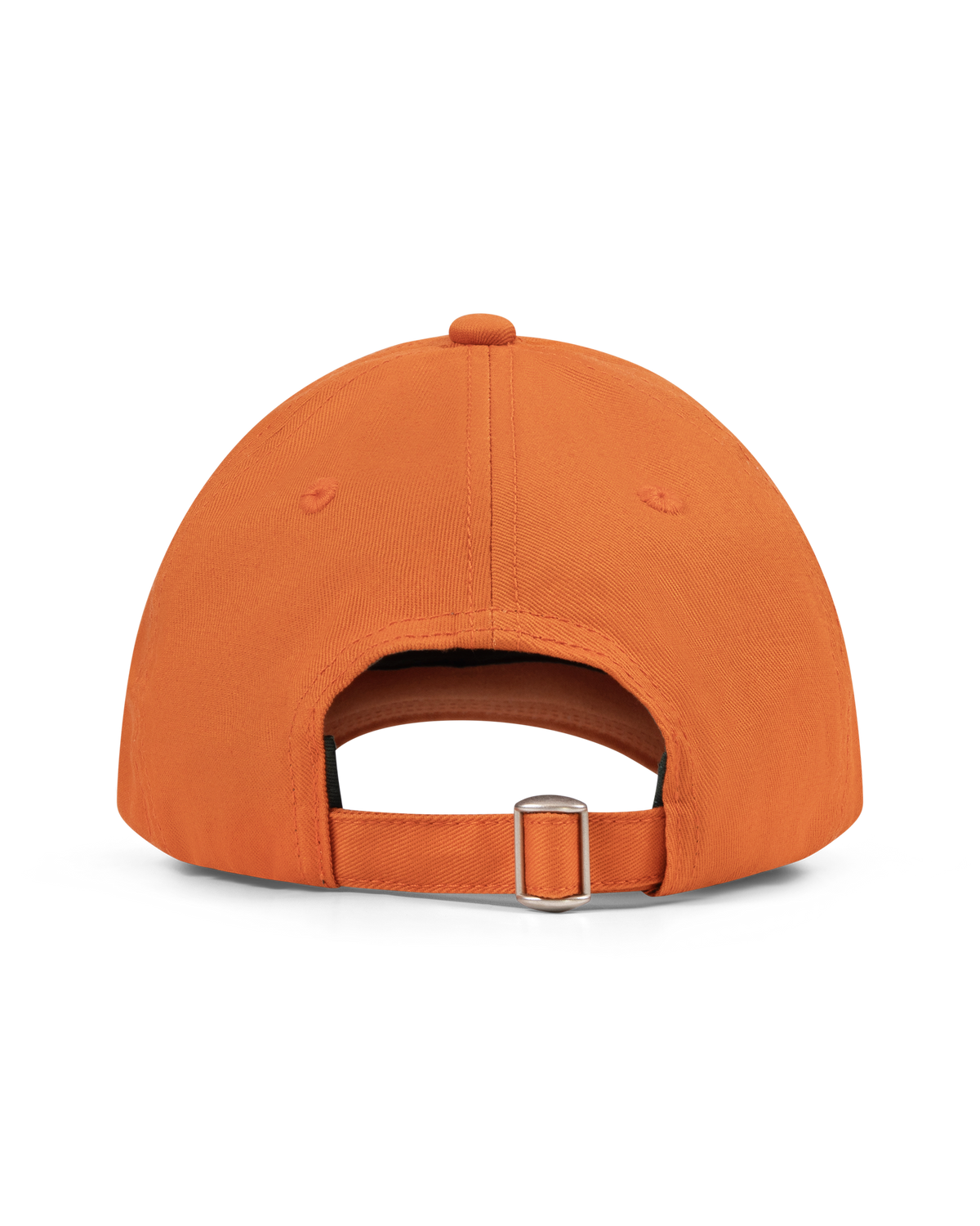 Cappellino arancione Jägermeister Racing visto da dietro.