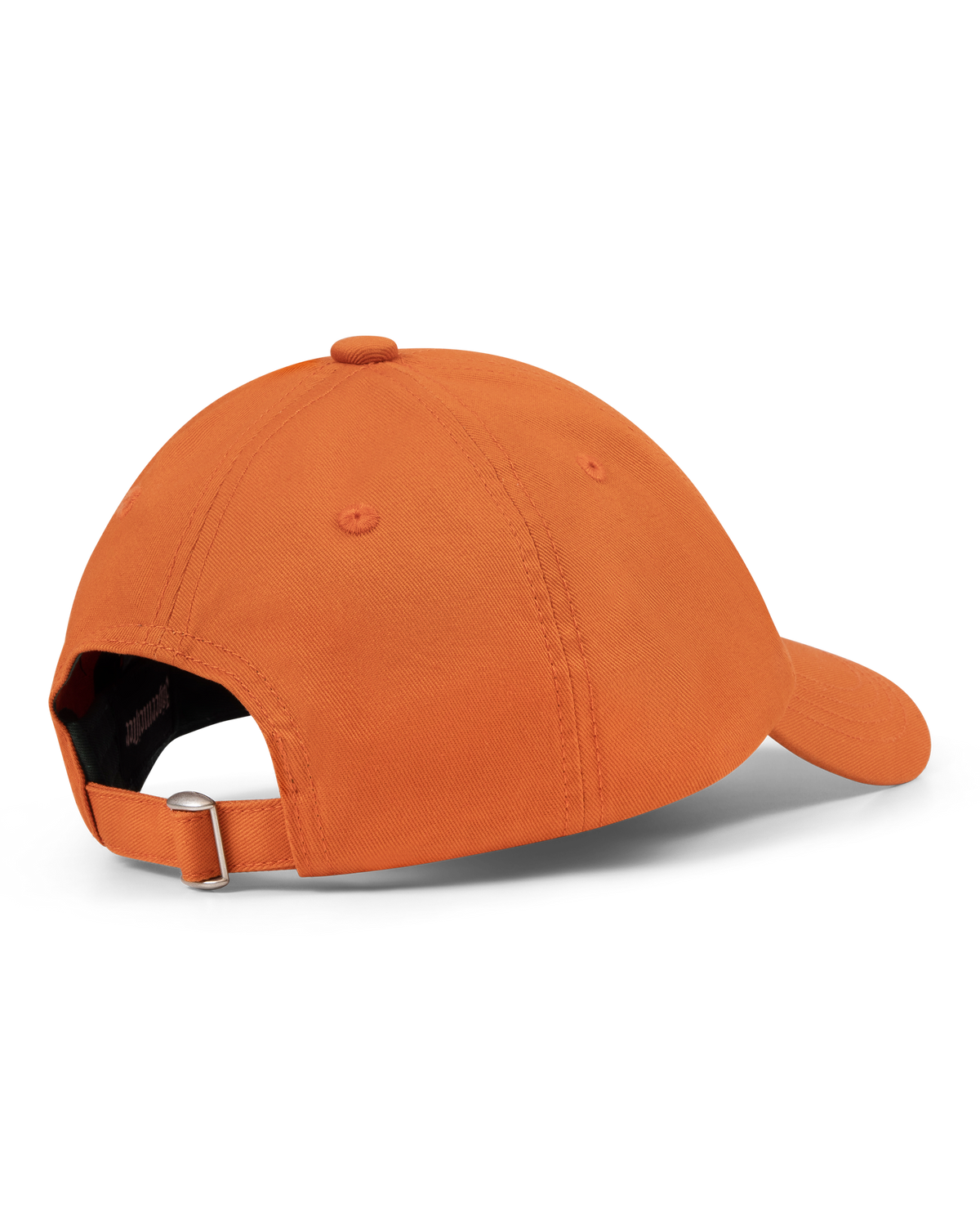 Cappellino arancione Jägermeister Racing visto di lato.