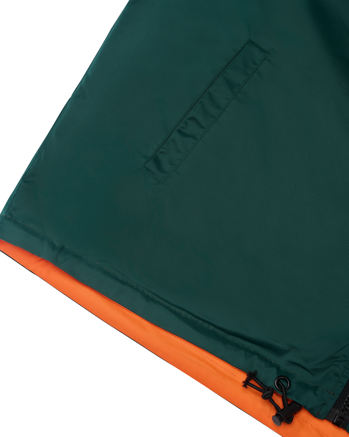 Tessuto verde e arancione della giacca reversibile Jägermeister