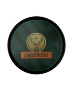 Vassoio verde Jägermeister con logo Jägermeister al centro 