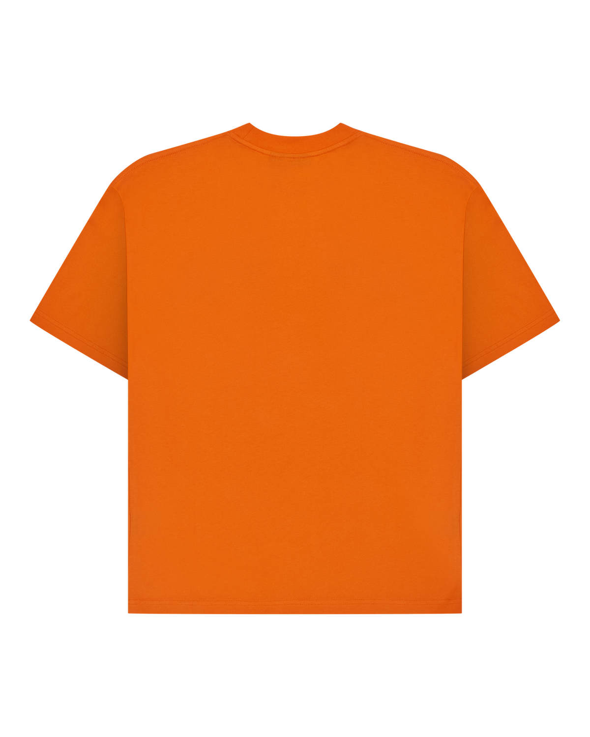 T-shirt arancione Jägermeister vista da dietro.