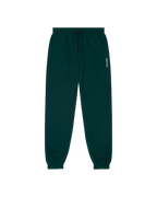 Pantaloni della tuta Jägermeister verde scuro con piccolo logo bianco.