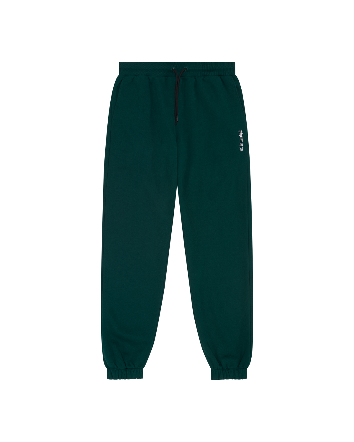 Pantaloni della tuta Jägermeister verde scuro con piccolo logo bianco.