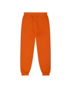 Pantaloni della tuta arancioni da dietro.