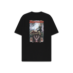 T-shirt nera con grafica tradizionale Jägermeister sul retro