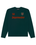Maglia a maniche lunghe verde con branding Jägermeister.